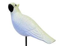 Hand Carved Wooden White Parrot  ~ OOAK Christmas & Birthday Gift