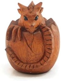 Hand Carved Wooden Hatchlets Dragon Egg  ~ OOAK Christmas & Birthday Gift - Image 3