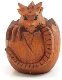 Hand Carved Wooden Hatchlets Dragon Egg  ~ OOAK Christmas & Birthday Gift - Image 2