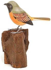 Hand Carved Wooden Olive Warbler  ~ OOAK Christmas & Birthday Gift - Image 2