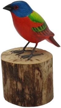 Hand Carved Wooden Painted bunting  ~ OOAK Christmas & Birthday Gift - Image 4