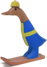 Wooden Duck Skiing Team Sweden ~ OOAK Christmas & Birthday Gift