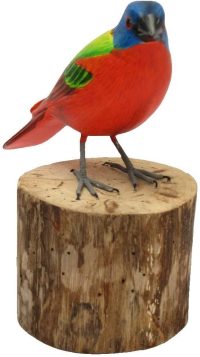 Hand Carved Wooden Painted bunting  ~ OOAK Christmas & Birthday Gift - Image 2