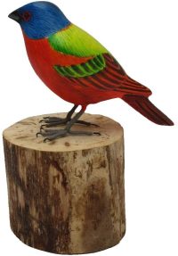 Hand Carved Wooden Painted bunting  ~ OOAK Christmas & Birthday Gift - Image 5