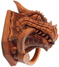 Hand Carved Wooden Dragon Door Knocker  ~ OOAK Christmas & Birthday Gift - Image 3