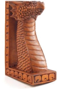 Hand Carved Dragon Bookend Book Stand  ~ OOAK Christmas & Birthday Gift - Image 3