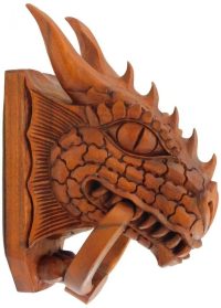 Hand Carved Wooden Dragon Door Knocker  ~ OOAK Christmas & Birthday Gift - Image 4