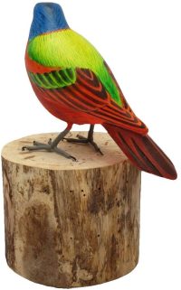 Hand Carved Wooden Painted bunting  ~ OOAK Christmas & Birthday Gift - Image 6