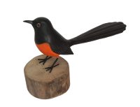 Hand Carved Wooden Black Magpie  ~ OOAK Christmas & Birthday Gift - Image 2