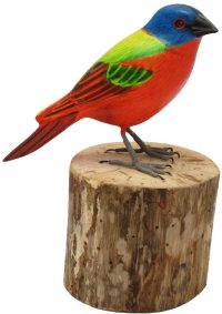 Hand Carved Wooden Painted bunting  ~ OOAK Christmas & Birthday Gift