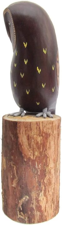 Hand Carved Wooden Dark Brown Owl  ~ OOAK Christmas & Birthday Gift - Image 3