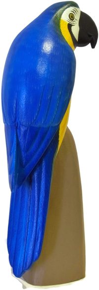 Hand Carved Wooden The Blue-and-Yellow Macaw  ~ OOAK Christmas & Birthday Gift - Image 3