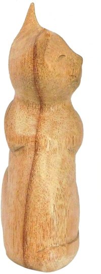 Hand Carved Wooden Attentive Cat  ~ OOAK Christmas & Birthday Gift - Image 3