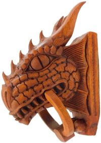 Hand Carved Wooden Dragon Door Knocker  ~ OOAK Christmas & Birthday Gift