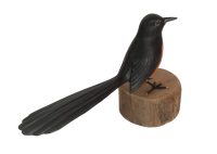 Hand Carved Wooden Black Magpie  ~ OOAK Christmas & Birthday Gift - Image 5