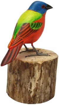 Hand Carved Wooden Painted bunting  ~ OOAK Christmas & Birthday Gift - Image 8