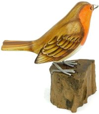 Hand Carved Wooden Robin  ~ OOAK Christmas & Birthday Gift - Image 2