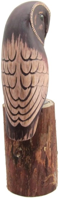 Hand Carved Wooden Dark Brown Owl  ~ OOAK Christmas & Birthday Gift - Image 5