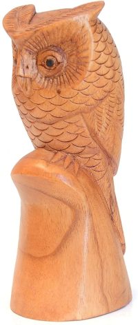 Hand Carved Brown Wooden Owl ~ OOAK Christmas & Birthday Gift - Image 3