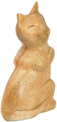 Hand Carved Wooden Attentive Cat  ~ OOAK Christmas & Birthday Gift - Image 2