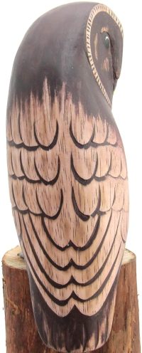 Hand Carved Wooden Dark Brown Owl  ~ OOAK Christmas & Birthday Gift - Image 6