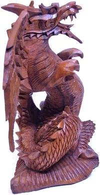 Hand Carved Wooden Dragon Ready to Boogie  ~ OOAK Christmas & Birthday Gift - Image 5