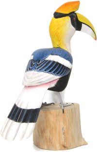 Hand Carved Wooden Great Hornbill Bird  ~ OOAK Christmas & Birthday Gift - Image 7