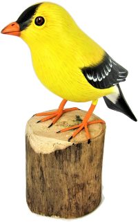 Hand Carved Wooden American Goldfinch  ~ OOAK Christmas & Birthday Gift - Image 4