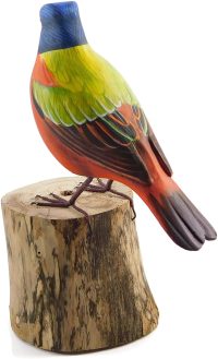 Hand Carved Wooden Painted Bunting  ~ OOAK Christmas & Birthday Gift - Image 4