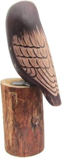 Hand Carved Wooden Dark Brown Owl  ~ OOAK Christmas & Birthday Gift - Image 4