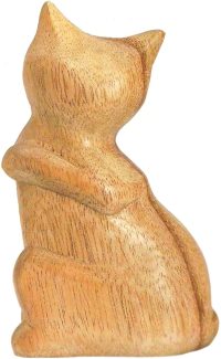 Hand Carved Wooden Attentive Cat  ~ OOAK Christmas & Birthday Gift - Image 5