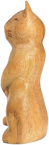 Hand Carved Wooden Shy Cat  ~ OOAK Christmas & Birthday Gift - Image 7