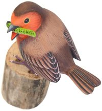 Hand Carved Wooden Robin Red Breast Meal ~ OOAK Christmas & Birthday Gift - Image 4