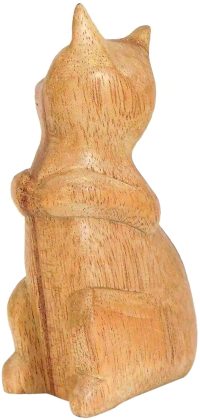 Hand Carved Wooden Attentive Cat  ~ OOAK Christmas & Birthday Gift - Image 6