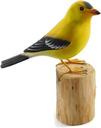 Hand Carved Wooden American Goldfinch  ~ OOAK Christmas & Birthday Gift - Image 3