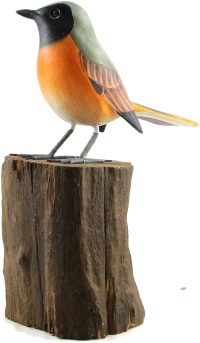 Hand Carved Wooden Redstart  ~ OOAK Christmas & Birthday Gift - Image 4