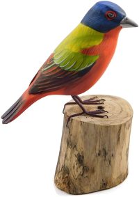 Hand Carved Wooden Painted Bunting  ~ OOAK Christmas & Birthday Gift