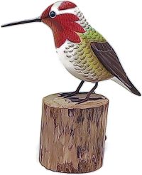 Hand Carved Wooden Anna's Hummingbird  ~ OOAK Christmas & Birthday Gift - Image 6