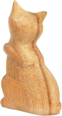 Hand Carved Wooden Attentive Cat  ~ OOAK Christmas & Birthday Gift - Image 4