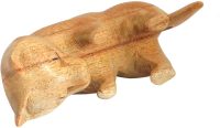 Hand Carved Wooden Cat Shows Belly ~ OOAK Christmas & Birthday Gift - Image 2