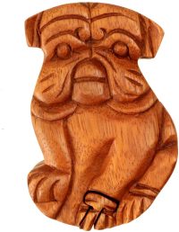 Hand Carved Wooden Bulldog   ~ OOAK Christmas & Birthday Gift