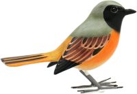 Hand Carved Wooden Common Redstart  ~ OOAK Christmas & Birthday Gift - Image 2