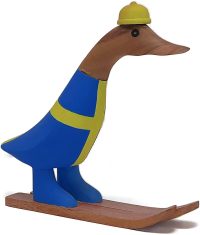 Wooden Duck Skiing Team Sweden ~ OOAK Christmas & Birthday Gift - Image 3