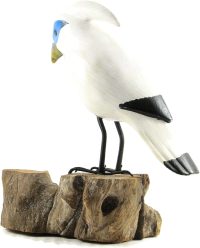 Hand Carved Wooden Bali Starling on Log  ~ OOAK Christmas & Birthday Gift - Image 6