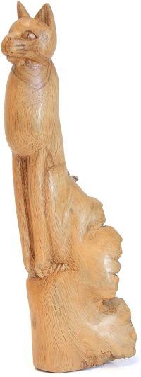 Hand Carved Wooden Standing Cat  ~ OOAK Christmas & Birthday Gift - Image 2