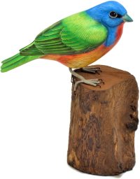 Hand Carved Wooden Painted Bunting  ~ OOAK Christmas & Birthday Gift