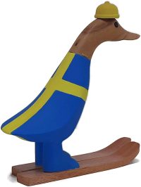 Wooden Duck Skiing Team Sweden ~ OOAK Christmas & Birthday Gift - Image 5