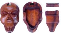 Hand Carved Wooden Human Skull  ~ OOAK Christmas & Birthday Gift - Image 2