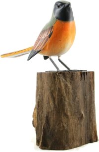 Hand Carved Wooden Redstart  ~ OOAK Christmas & Birthday Gift - Image 2