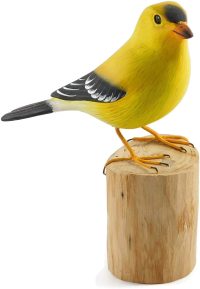 Hand Carved Wooden American Goldfinch  ~ OOAK Christmas & Birthday Gift - Image 2